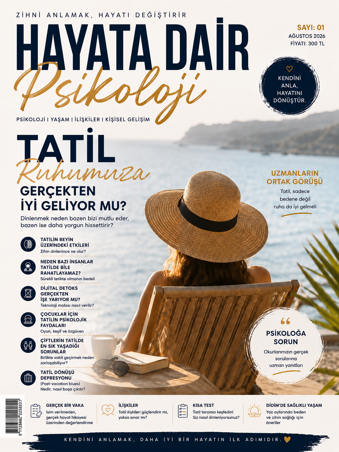 Hayata Dair Psikoloji - Tatil Ruhumuza Gerçekten İyi Geliyor mu? ilk sayı kapağı